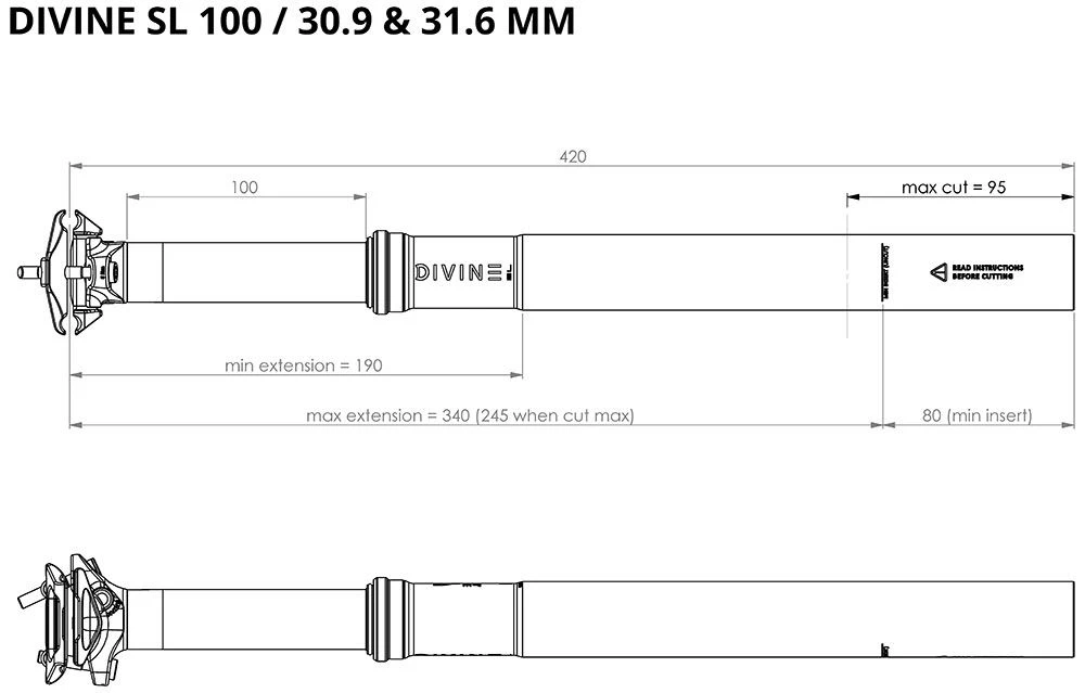 BikeYoke Tija De Sillín Divine SL 31.6 Vario Telescópica | Bike-Discount - Imagen 4