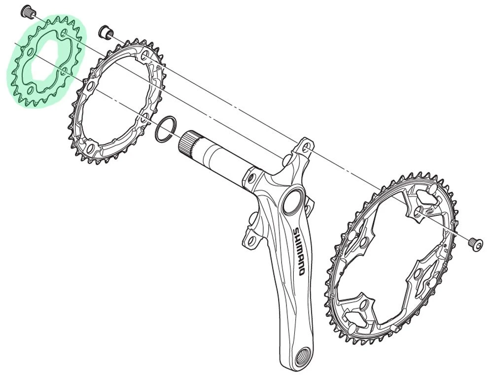 Shimano Plato DEORE Para FC-M590/591/532 22 Dientes 9 Velocidades | Bike-Discount - Imagen 2